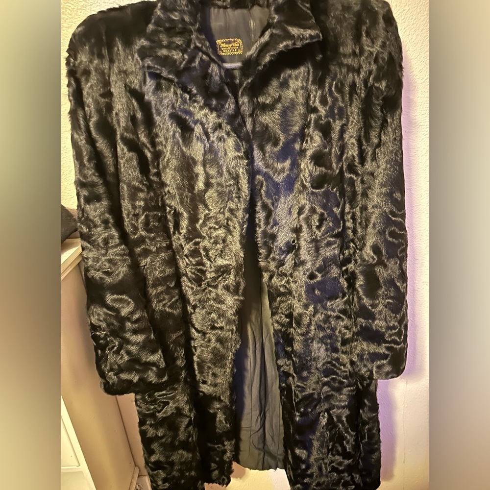 Vintage black mink coat by Henry Voss